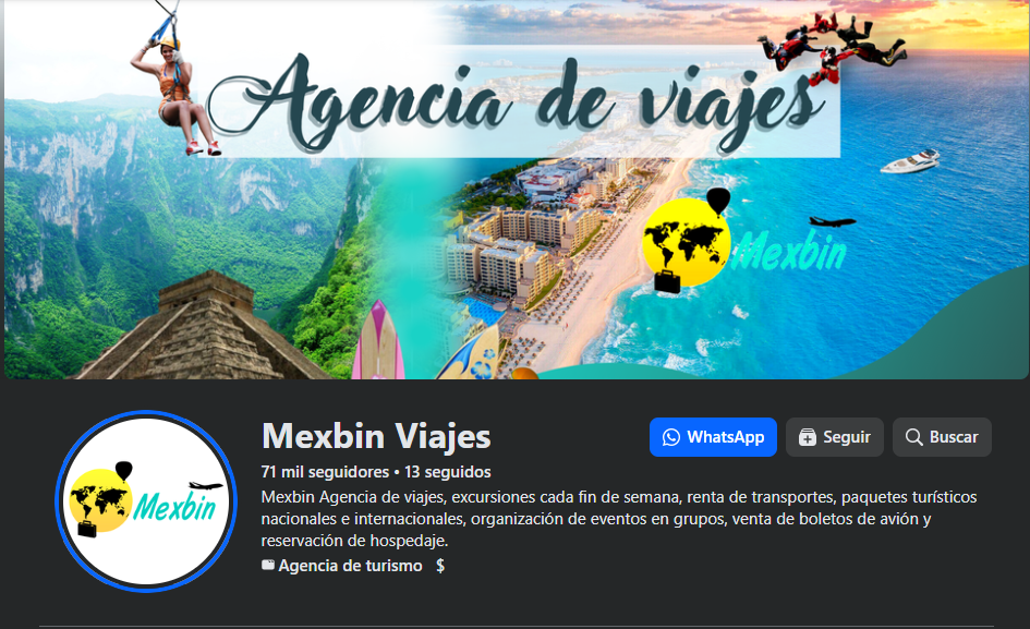 Facebook Mexbin Viajes